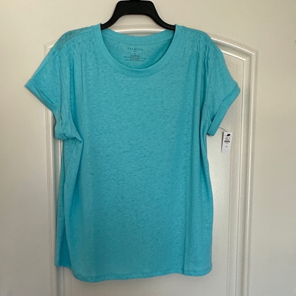 Talbots Light Blue Short Sleeve Tee NWT, size 1X